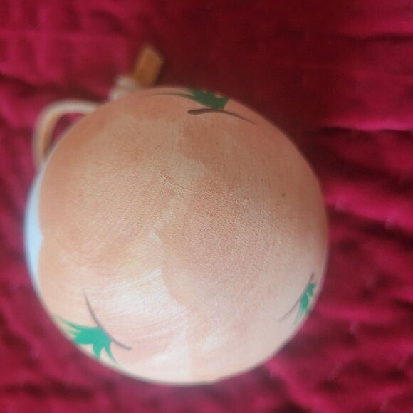 Handcrafted New Mexico Pueblo-Themed Ceramic Ornament With Leather Loop - Picture 5 of 10